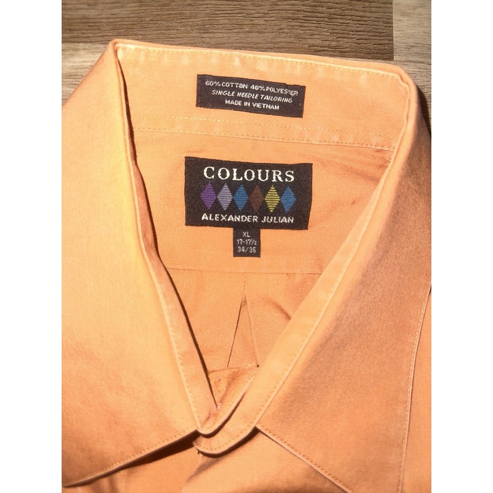 Vtg Alexander Julian COLOURS Mens XL Long Sleeve Button Up Front Shirt Brushed